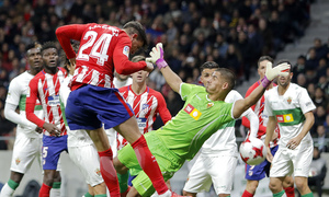 Primer gol copero de la historia del Wanda Metropolitano conseguido por Giménez.