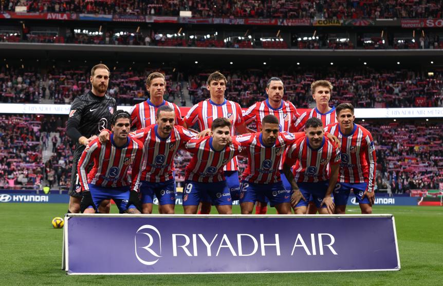 Equipo inicial ante el Celta en el Metropolitano. 