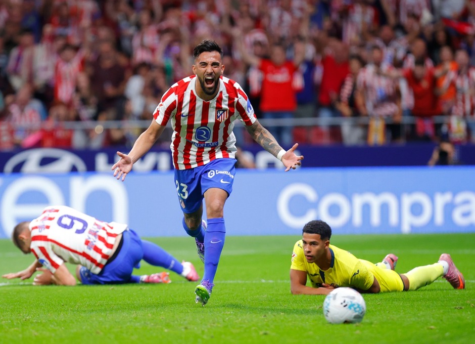 2-0 El debutante Nico González cerró la cuenta con este excelente remate de cabeza.