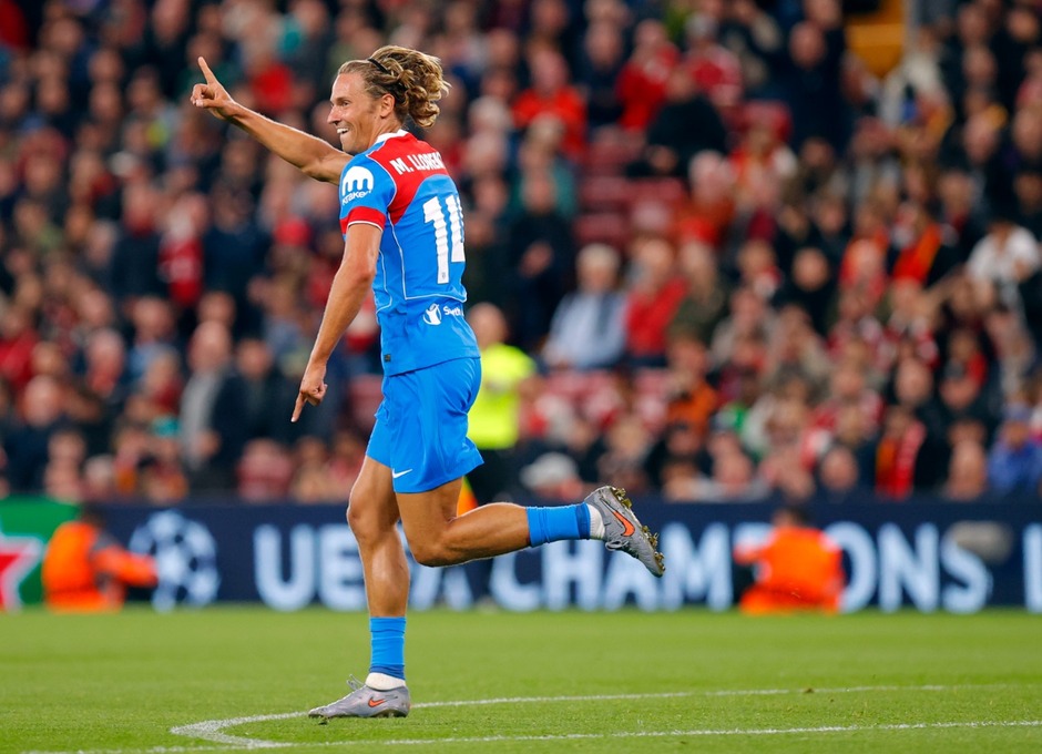Marcos LLorente celebra uno de sus dos goles. Marcos LLorente celebra uno de sus dos goles.