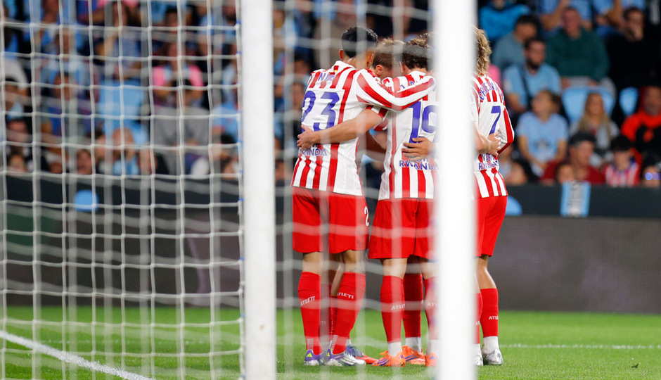 Celebración del gol del Atlético de Madrid