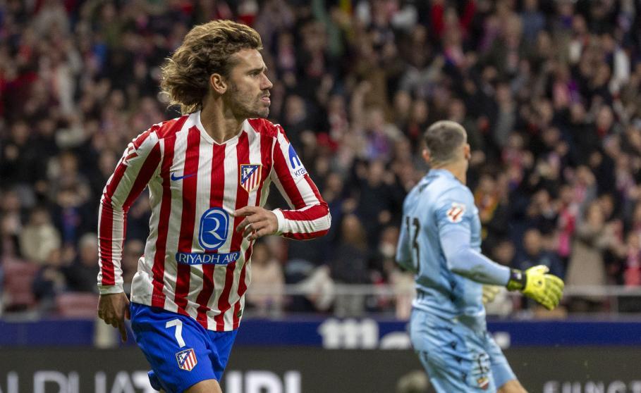 Antoine Griezmann celebrando con rabia su segundo gol