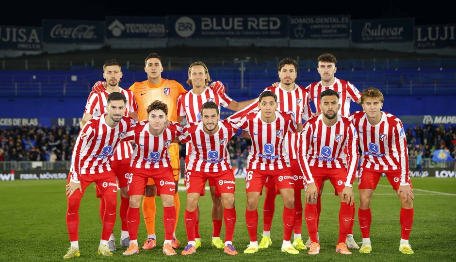 Once inicial del Atlético de Madrid en Getafe
