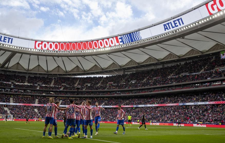 Celebración del segundo gol rojiblanco
