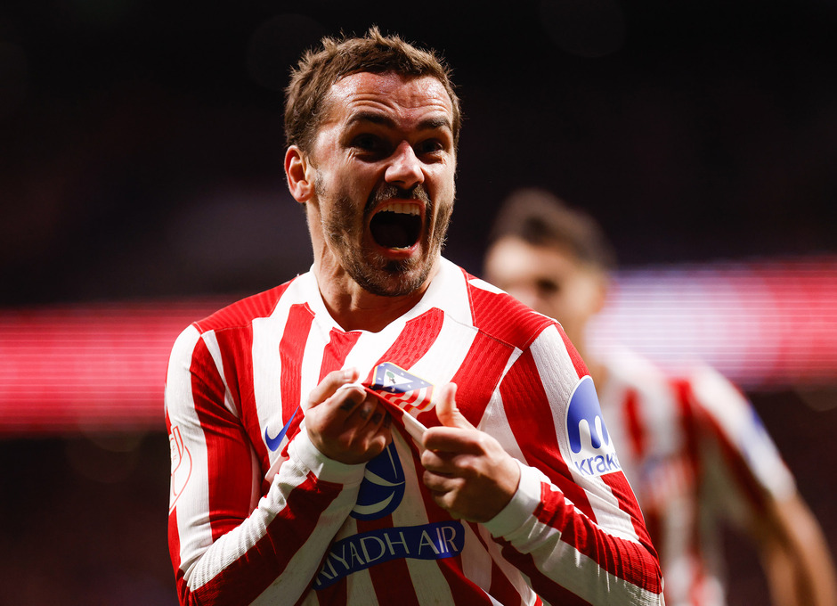 Griezmann celebra con rabia su gol