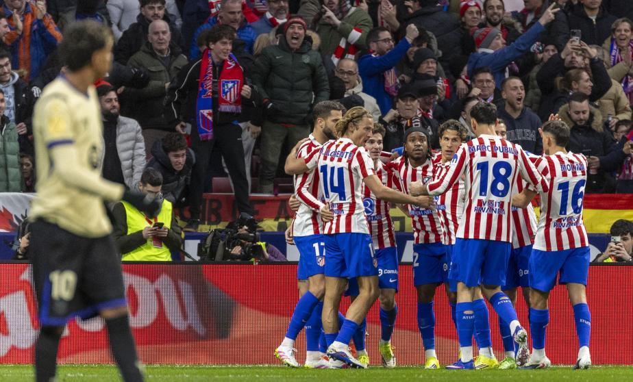 Celebración de los jugadores del Atleti