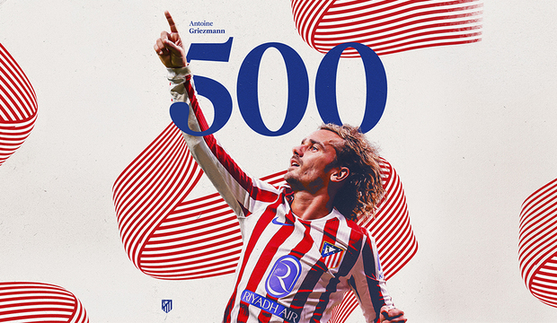 Griezmann alcanza 500 partidos con el Atlético