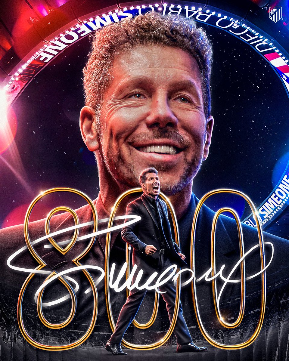 Diego Pablo Simeone alcanza 800 partidos como entrenador rojiblanco